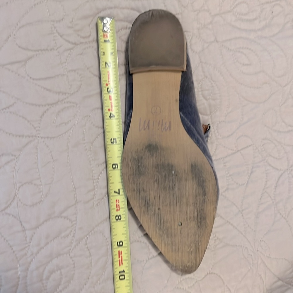 Mi.iM Leather With Gray Faux Calf Pony Hair Mule Slide Shoe Sz 7 - Picture 13 of 14